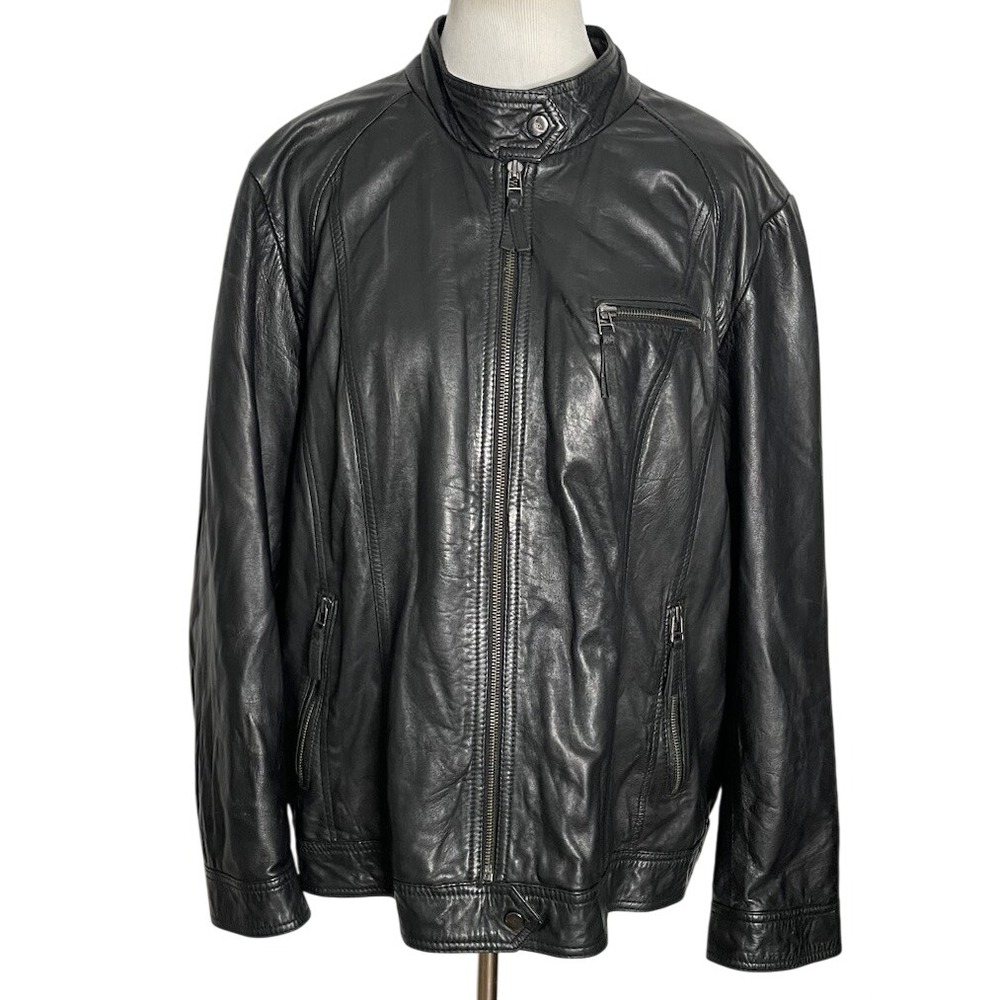 Wilsons Leather Black Motorcycle Moto Jacket Womens Plus 3X Goth Biker
